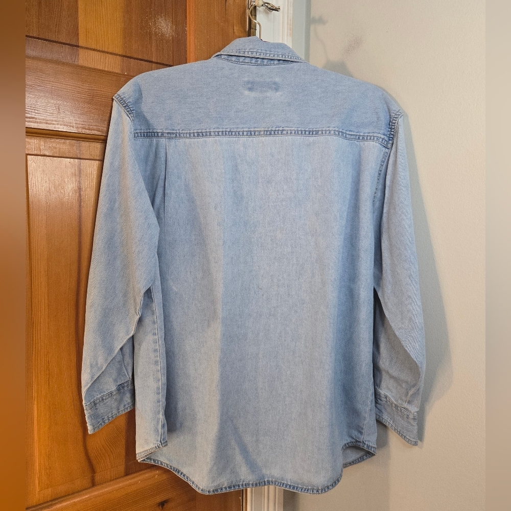 Laura Gayle Light Blue Denim Shirt Sz M - Picture 3 of 8